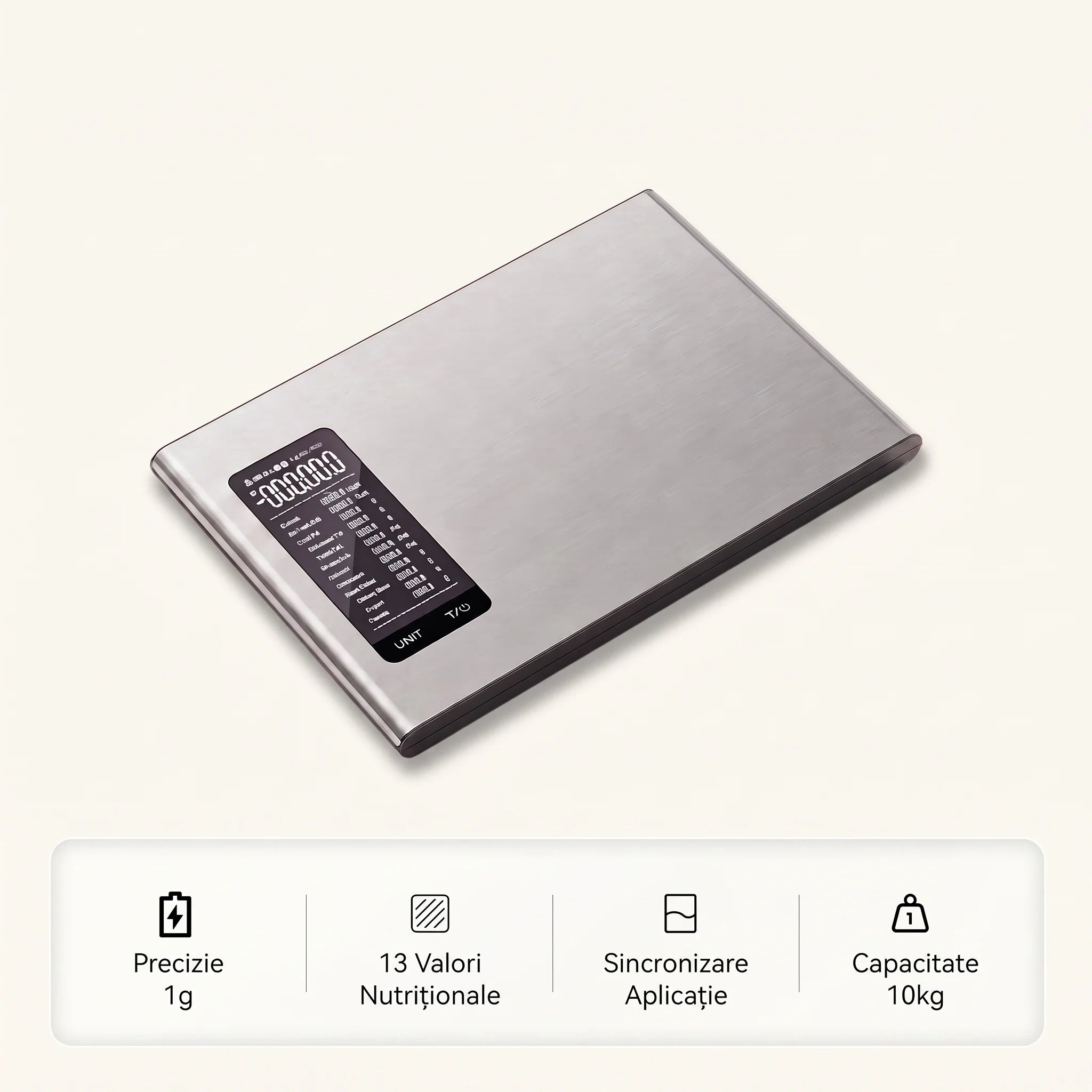 Cântar Smart Bucătărie cu Calculator Nutrițional și Aplicație